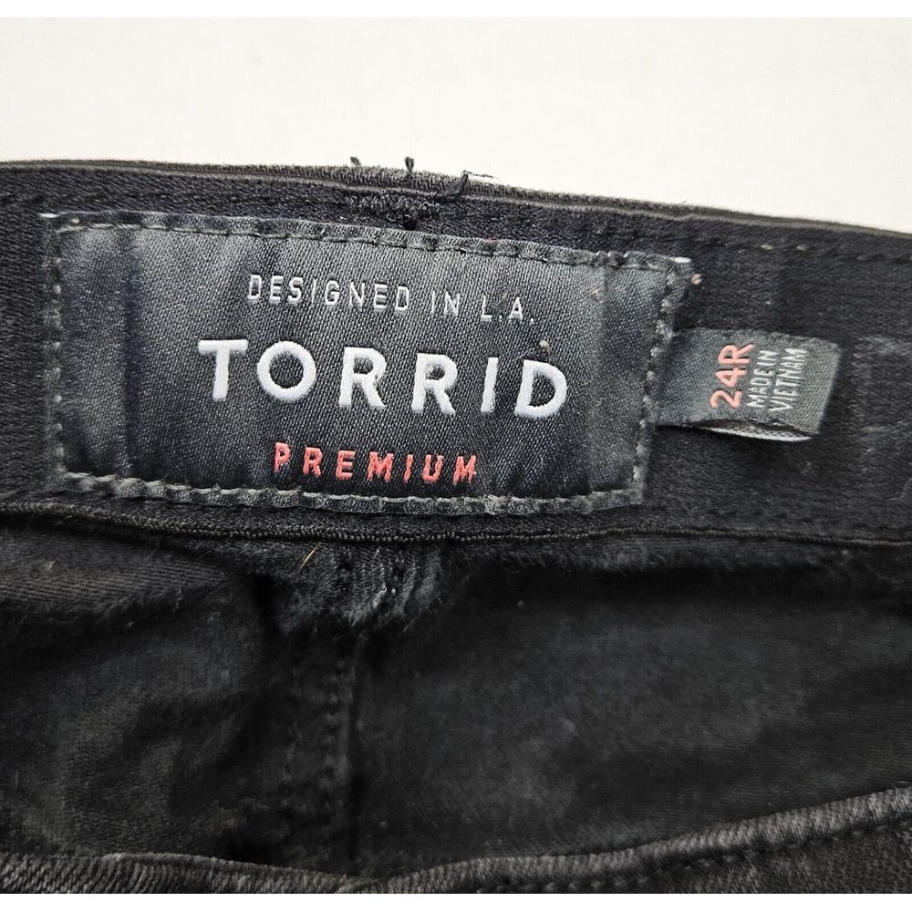 Torrid Jeans Women's Sky High Skinny Size 24R Black Tapered Premium Stretch - Picture 7 of 10